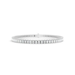 6.11 ctw Diamond Emerald Cut 14K White Gold Tennis Bracelet